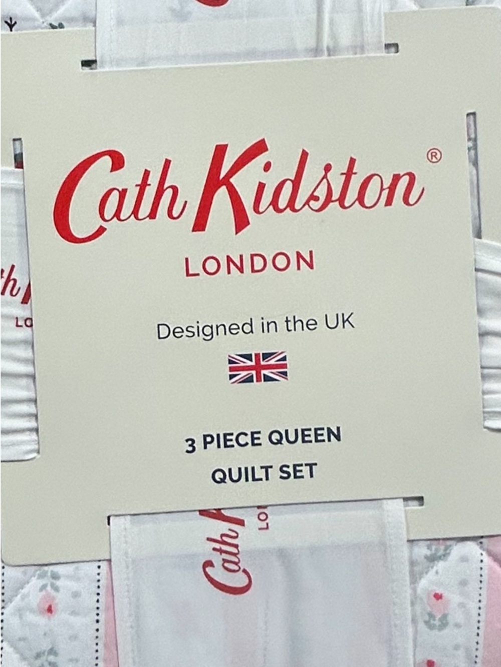 Cath Kidston Rosebud Stripe Pink Queen Cotton Quilt Set 90”x90” - Picture 6 of 6
